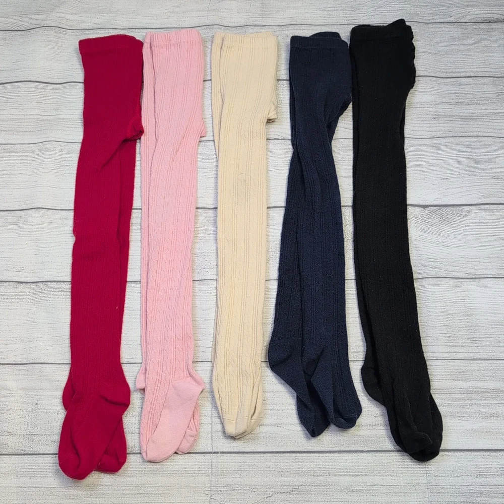 5/6 Little Stocking Co Cable Knit Tights Bundle